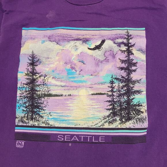 Vintage 1991 Seattle Shirt L/XL 22x29 USA - Picture 15 of 16